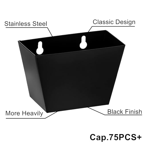 HAIICEN Black Wall Mounted Stainless Steel Bottle Cap Catcher 5" - Holds 75+ Caps