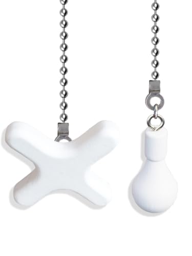 12-Inch Ceiling Fan Pull Chain Set with Wooden Pendants - 2 Pack