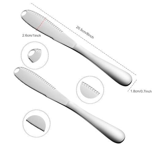 2-Pack Stainless Steel Butter Knives with Holes – Easy Spread & Slicing