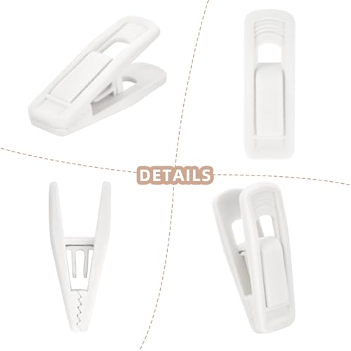 10 Pack White Velvet Hanger Clips for Pants & Skirts - Strong Flocked Clips