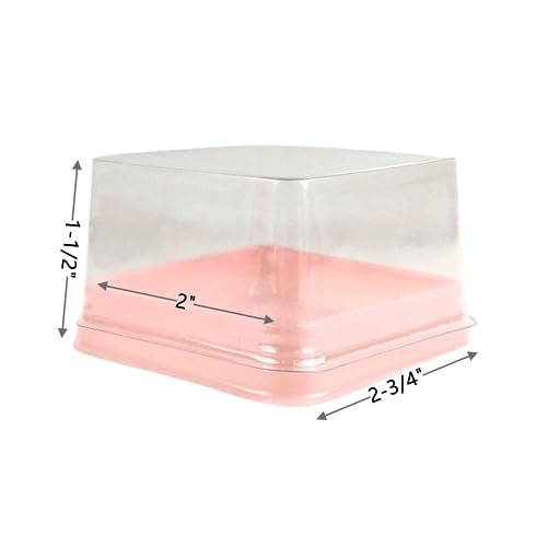 50 Pack Mini Cupcake Boxes, Clear Plastic Individual Dessert Containers