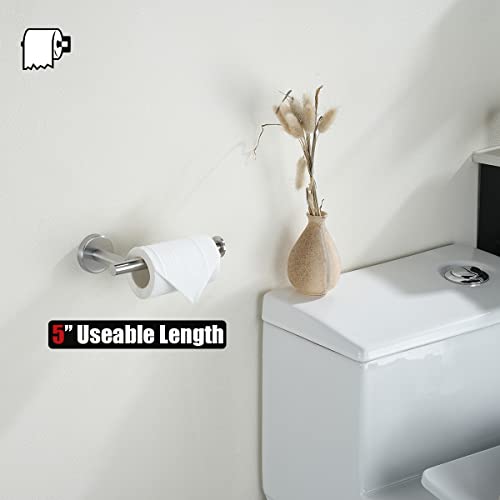 JQK Brushed Knob Toilet Paper Holder - 5 Inch Stainless Steel Dispenser for Mega Rolls