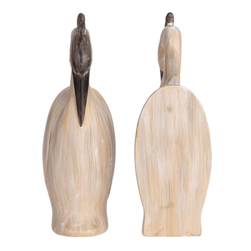 Creative Co-Op Resin Heron Bookends, Cream, Set of 2