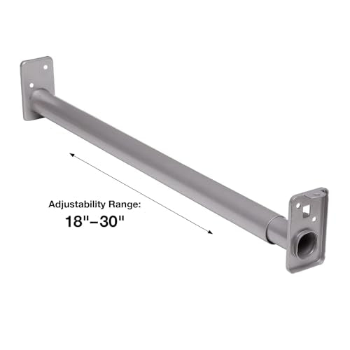 Knape & Vogt Adjustable Closet Rod, 18" to 30", Platinum (Pack of 10)