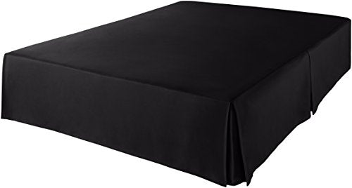 Amazon Basics Full Black Pleated Bed Skirt - Wrinkle Resistant & Machine Washable