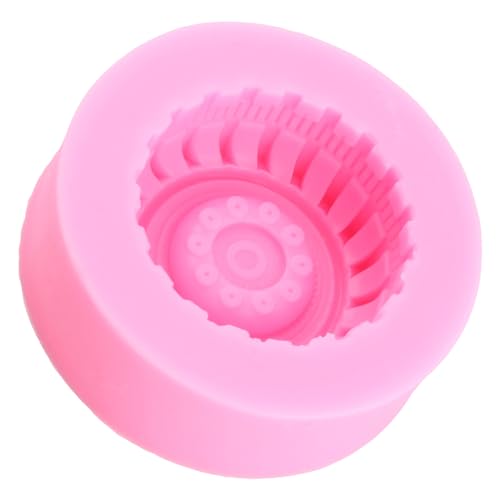 3D Round Tire Fondant Mold Set of 2 - Truck Wheel Silicone Molds Style A
