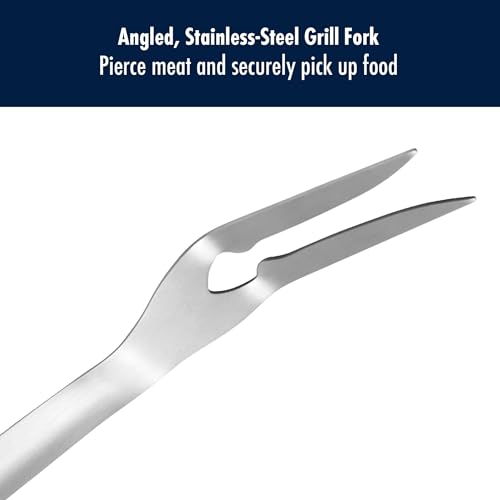 HENCKELS BBQ Grill Fork, Heavy Duty Stainless Steel Meat Fork for Grilling, Roasting & Carving, Long Handle Barbecue Tool for Outdoor Cooking, Smoker, Camping & Gifts