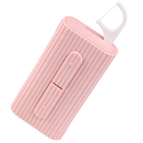 Twogemy Automatic Dental Floss Dispenser Case with 60 Refill Picks Pink