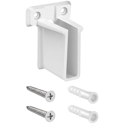2 Pack White Plastic Shelf Brackets for Closet & Cabinet Support