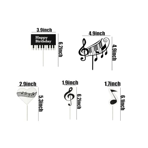 Musical Birthday Cake Topper with Lights & Melody - 5pcs