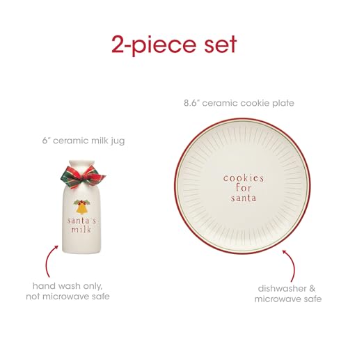 Rustic Santa Cookies for Santa Plate and Milk Jug Set - Christmas Treats