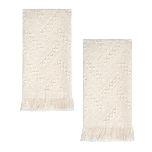YoulerTex Boho Hand Towels - 100% Cotton Decorative Bathroom Set, 14"x30"