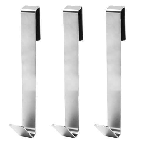Stainless Steel Shower Door Hooks - 7 Inch, Drilling-Free, 3 Pack