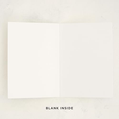 Elegant Blank Greeting Card with Floral Block Print - 5x7