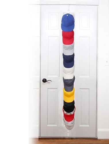 Over-The-Door Hat Organizer with 1 Strap, Holds Up to 20 Caps