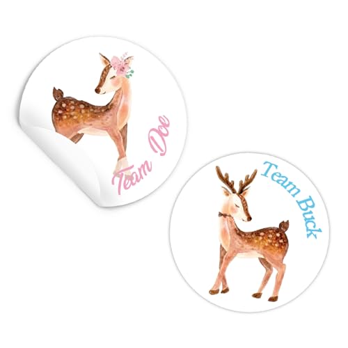 72 Pcs Bambi Gender Reveal Stickers for Baby Shower Party