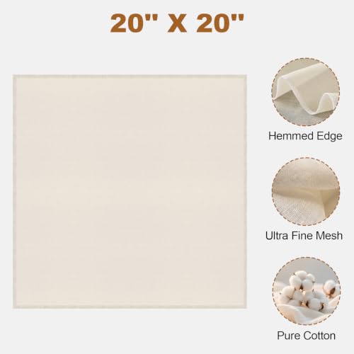 6-Pack Unbleached Cheese Cloths 20x20 Inches Reusable for Cooking & Straining