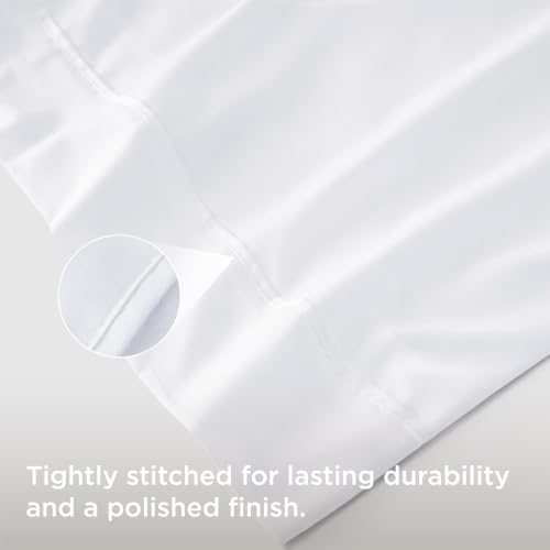 Bedsure Standard Pillowcases Set of 4 - White Brushed Microfiber Pillow Covers