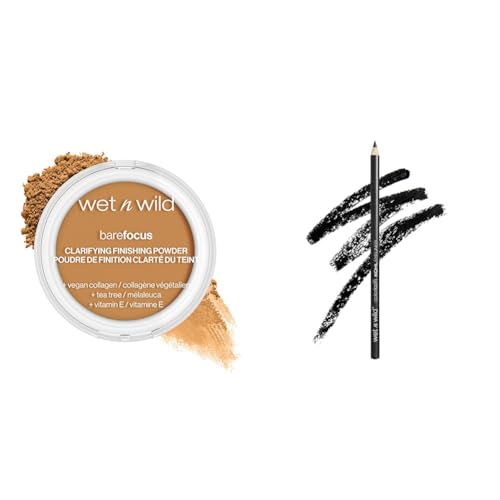 Wet n Wild Bare Focus Finishing Powder & Kohl Eyeliner Makeup Bundle
