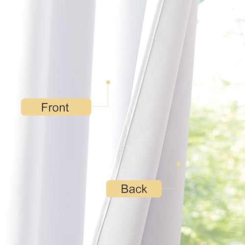 NICETOWN 100% Blackout Curtains - 34x36 Inch, Snow White, 2 Panels