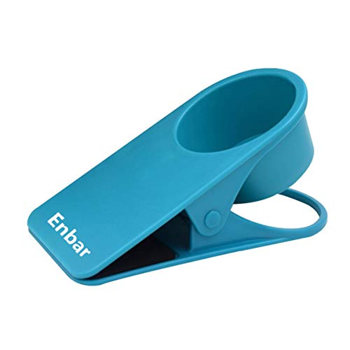 Enbar Blue Drink Cup Holder Clip for Desk - Spill-Proof Beverage & Stationery Organizer
