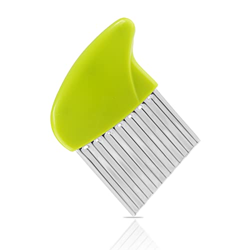 Luomorgo Stainless Steel Crinkle Cutter Knife - Wavy Vegetable Slicer