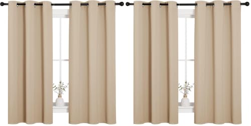 NICETOWN Beige Blackout Curtains - 42" W x 63" L, Pack of 2