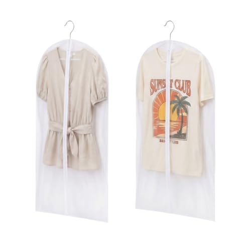 2 Pack Translucent Garment Bags 24x39 Inch for Travel & Storage