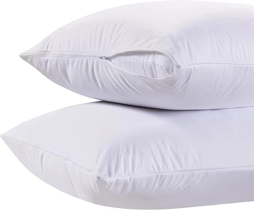 Dream Linen 2 Pack Standard Size Pillow Protectors - 20"x26" Breathable Zippered Covers