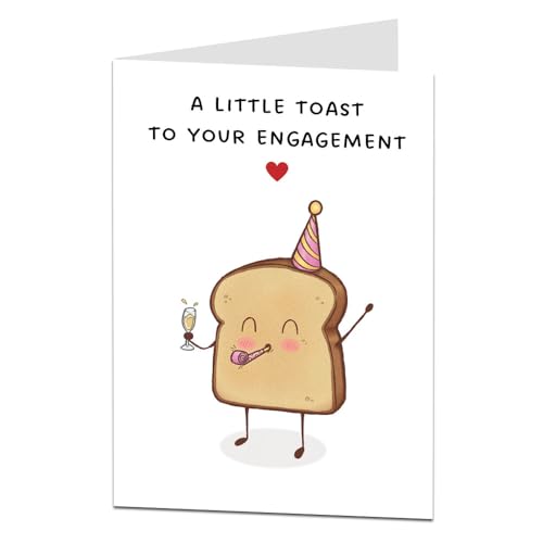 Funny Engagement Card for Couples - Large Toast Design 5.5x8.5