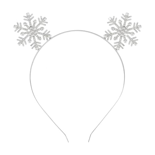 GAFATORY Crystal Snowflake Headband Sparkling Christmas Hair Hoop