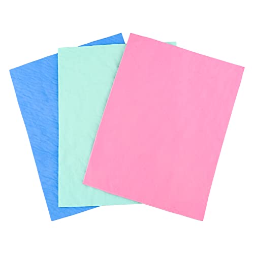 BAOFALI 3-Pack 6x8 Inch Reusable Stamp Shammy Cleaning Cloths - Pink, Blue, Green