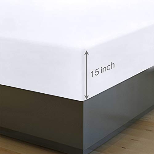 Utopia Bedding Twin Fitted Sheet Set - 6 Pack, White, 15" Deep Pocket