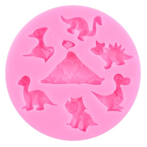 ZiXiang Dinosaur & Tropical Leaf Silicone Mold Set for Cake Decorating - Style B