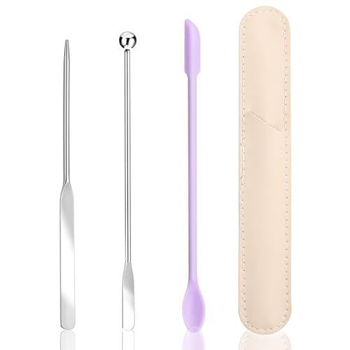 Larrel 3 Pcs Stainless Steel Makeup Spatula & Mixing Tool Set