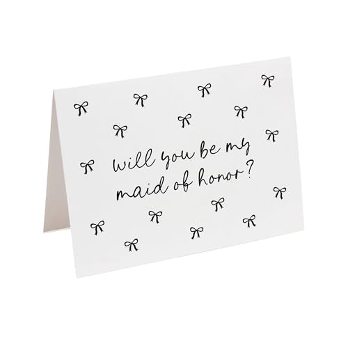Maid of Honor Proposal Card - Cute Bow Design - A2 Card with Envelope