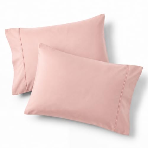Bedsure Queen Pillow Cases Set of 2 - Blush Pink 20x30in Soft Microfiber