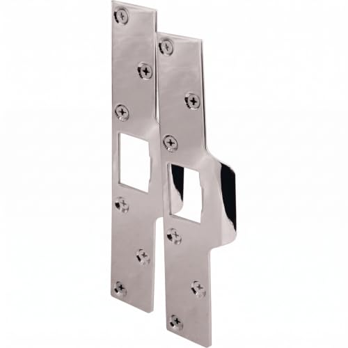 Prime-Line U9476 Security Latch Strike, 1-1/4 x 7-7/8 in., Chrome Plated, Pack of 2