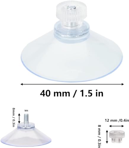 12Pcs 40mm Clear PVC Suction Cups for Bathroom & Window Use