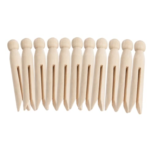 Round Wooden Clothespins - 12 Pack for Crafts & Laundry