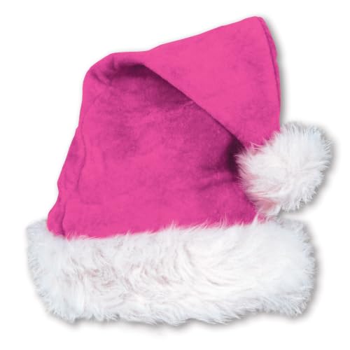 Beistle Plush Santa Hat for Holiday & Christmas Parties - Cerise