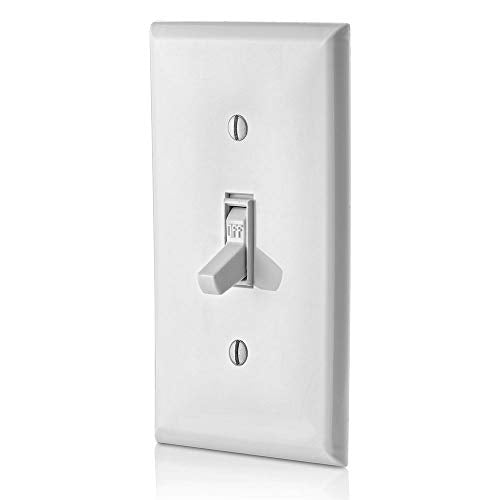 Leviton 15 Amp Single-Pole Quiet Toggle Switch, 10-Pack, White