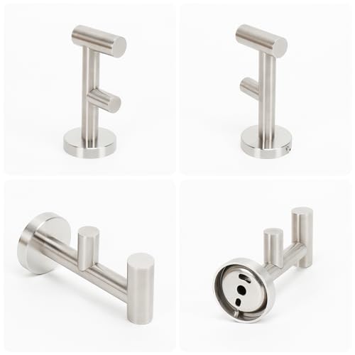 NearMoon Stainless Steel Double Towel Hook - Wall Mounted 2 Pack