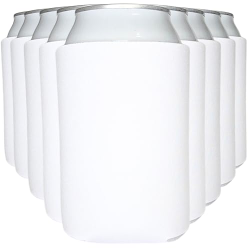 TahoeBay White Can Cooler Sleeves - 12 oz, 12-Pack, Bulk