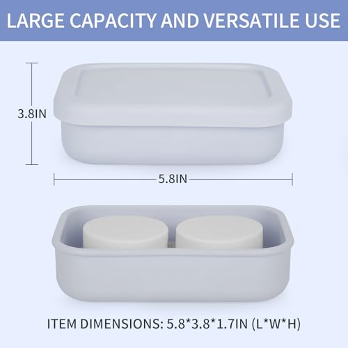 Leak-Proof Silicone Travel Soap Case with Drainage Layer - Light Gray