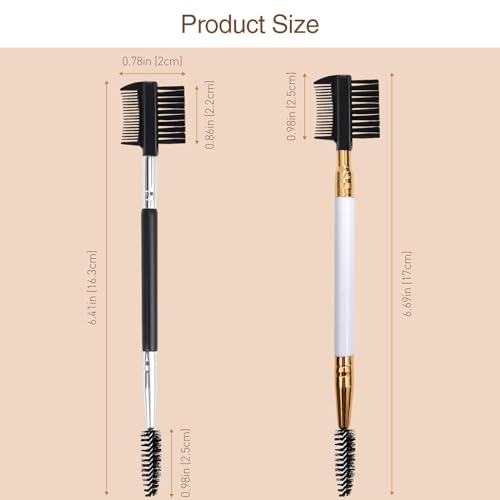 Kootinn 6 Pack 3-Head Eyebrow Brush and Eyelash Comb Grooming Tool