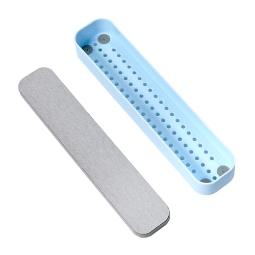 madesmart Blue Drying Stone Toothbrush Tray - Hygienic & Space-Saving
