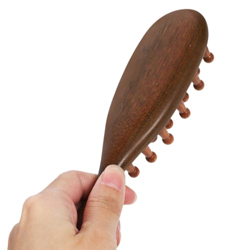 Gogogmee Sandalwood Scalp Massage Comb with Handle Wide Tooth Hair Detangler
