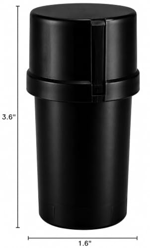 Medtainer Black Storage Container with Built-In Grinder