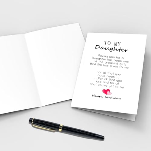 Elegant Birthday Card for Daughter with Heartfelt Message